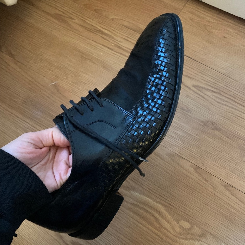 Vintage Black Leather Oxfords